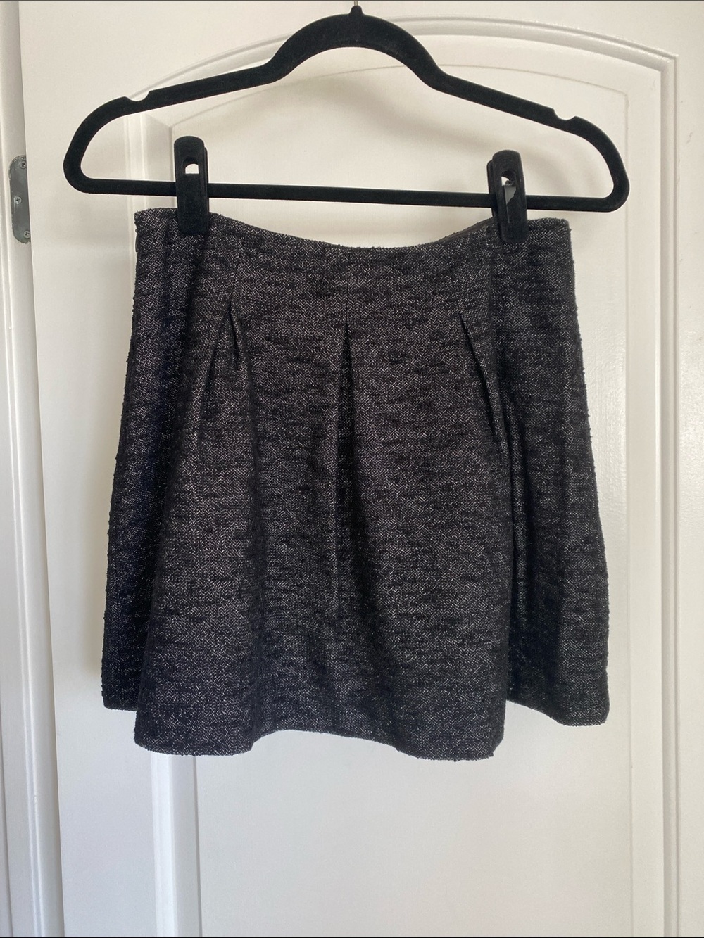 Theory Liddy Pleated Wool Blend Tweed Bouclé Mini Skirt Size 6